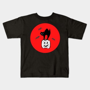 Bloody Halloween Night - Spooky Cat Kids T-Shirt